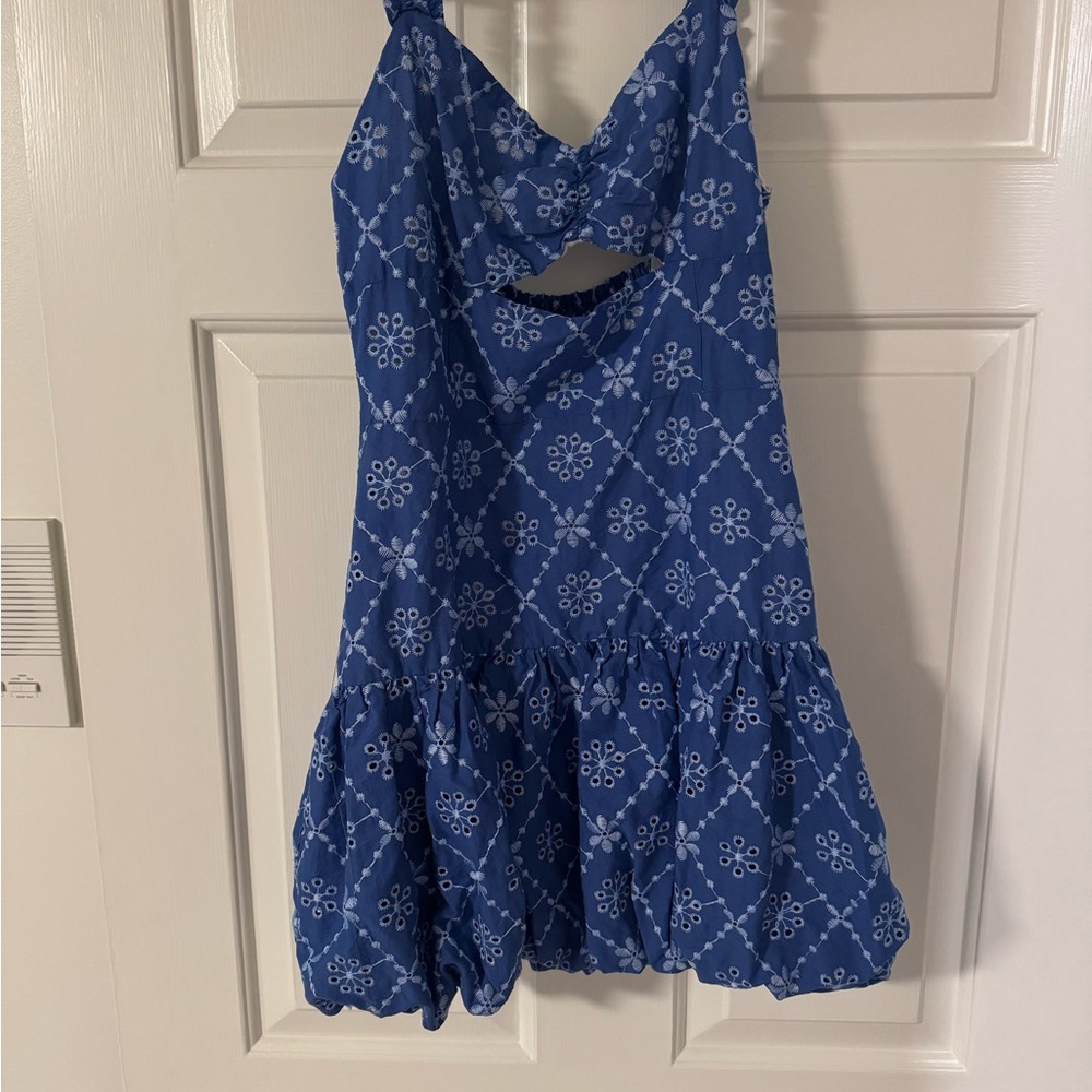 Zara Blue and White Floral Dress